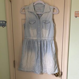 American Eagle Sleeveless Chambray Button Down Mini Dress